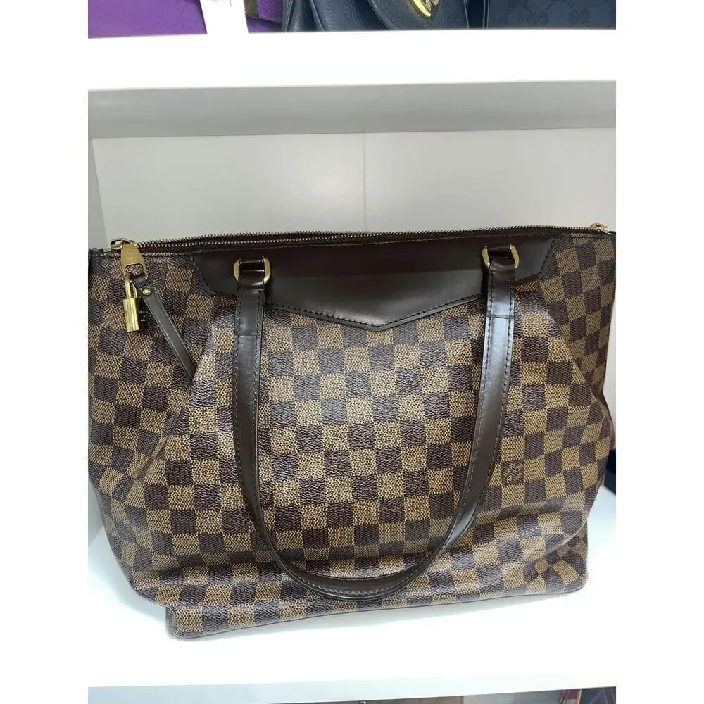 Louis Vuitton Damier Ebene Canvas Iena MM Tote Bag
